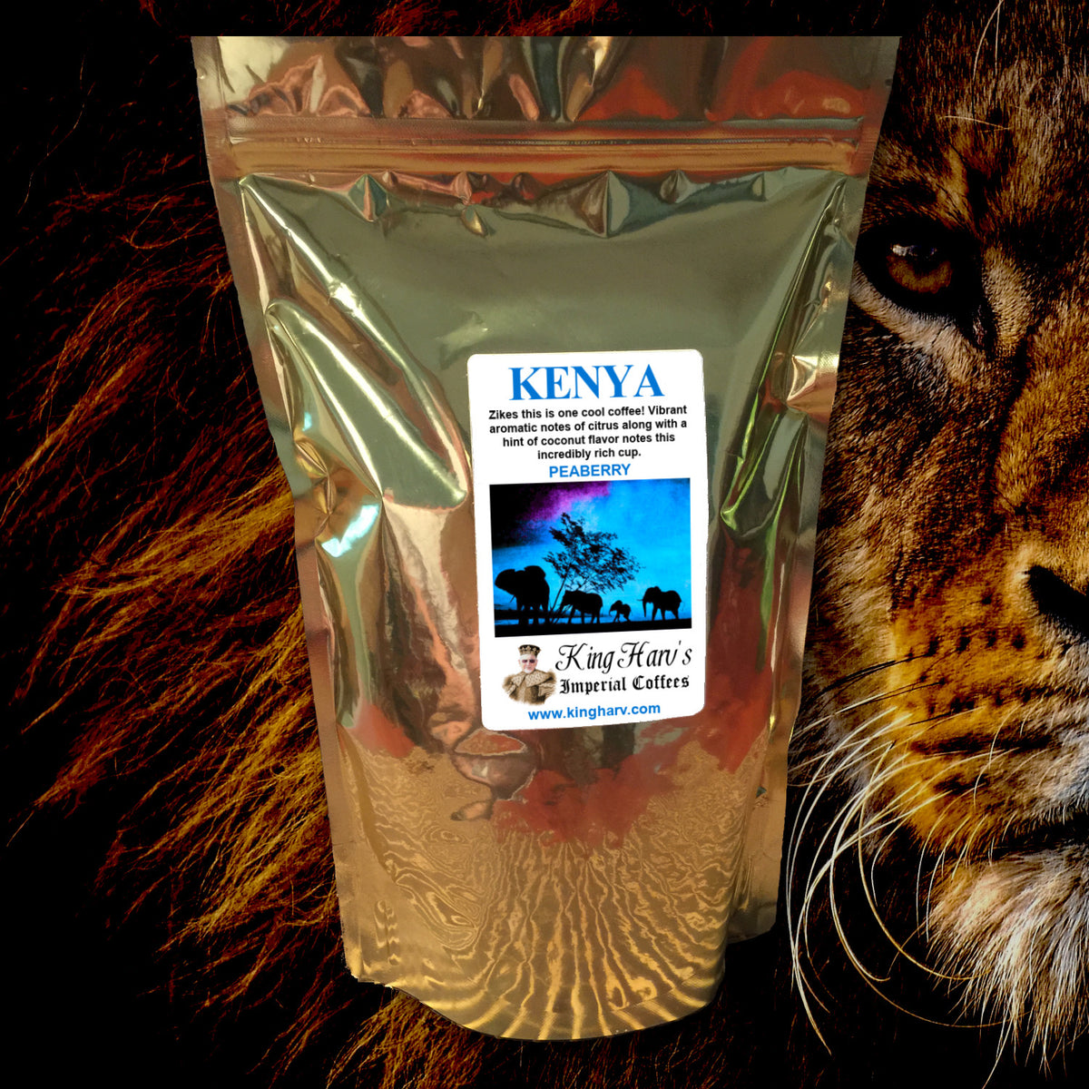 Kenya Peaberry Coffee 1 lb - Free Shipping