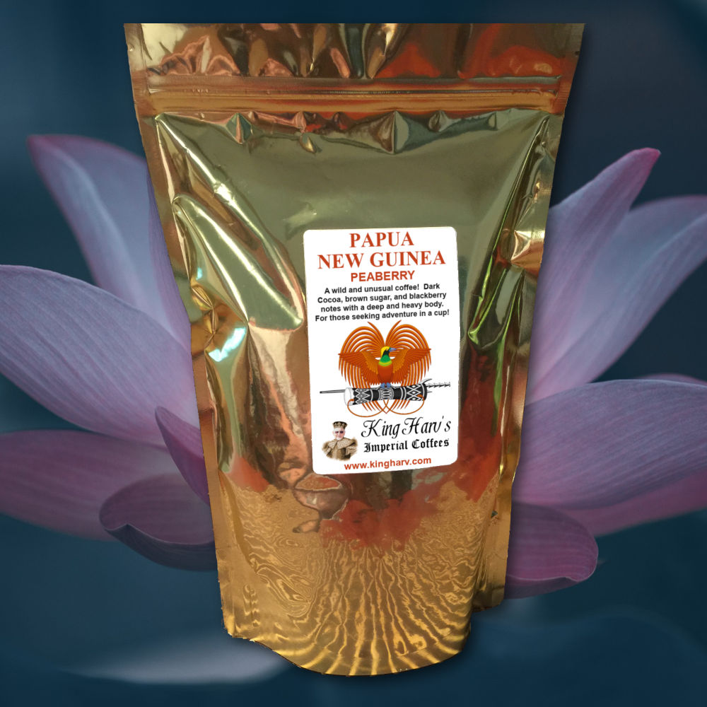 Papua New Guinea Coffee 1 lb Peaberry - Free Shipping