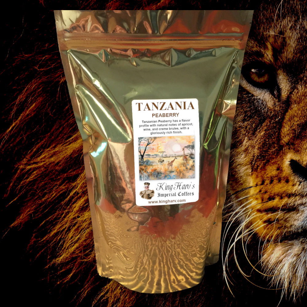 Tanzania Peaberry Coffee 1 lb - Free Shipping