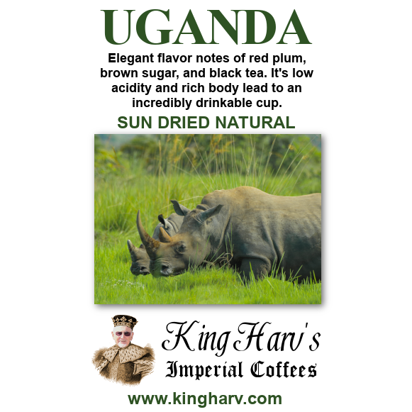 Uganda Sun Dried Natural Coffee 1 lb - Free Shipping