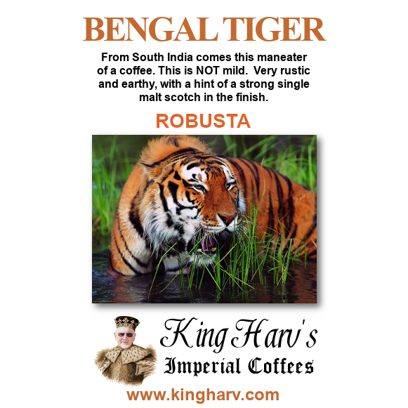 Bengal Tiger Coffee 1  lb - Free Shipping