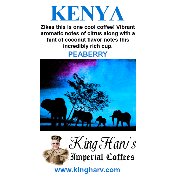 Kenya Peaberry Coffee 1 lb - Free Shipping