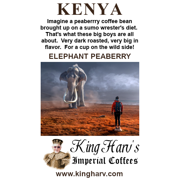 Kenya Elephant Peaberry Coffee 12 oz - Free Shipping