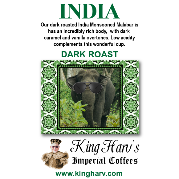 Indian Monsooned Coffee 1 lb Dark - Free Shipping
