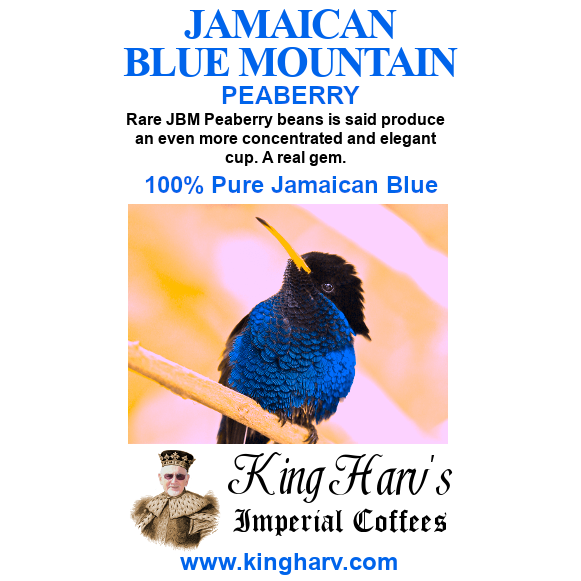 Jamaican Blue Mountain Peaberry Coffee 1 lb - Free Shipping