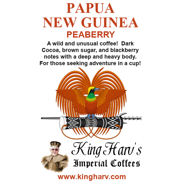 Papua New Guinea Coffee 1 lb Peaberry - Free Shipping
